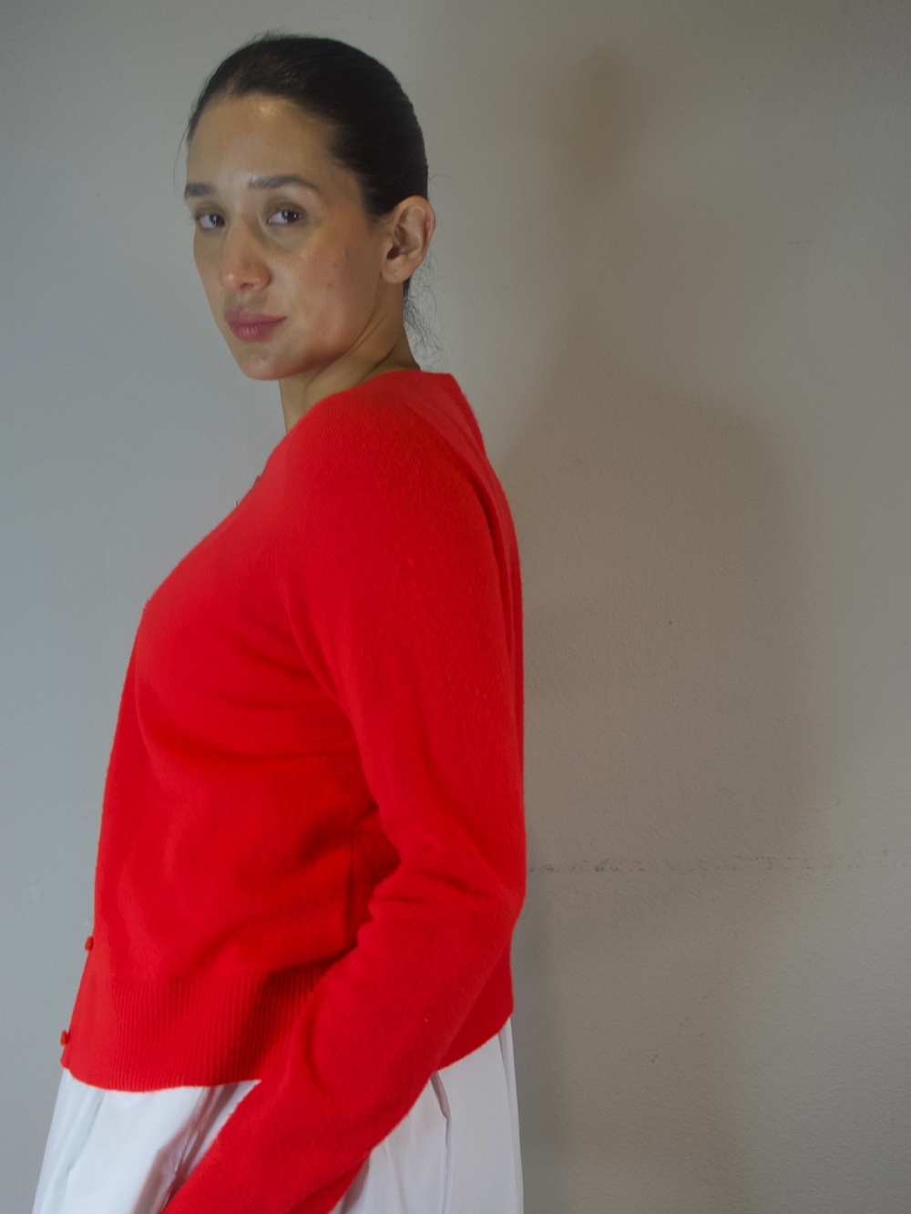 Anthropologie The Cashmere Collection Red Button-Front Cardigan Size L - Picture 6 of 8
